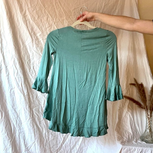 Blue Peplum high low tunic shirt ruffle boho - Size XXS from Boston Proper - Picture 5 of 6